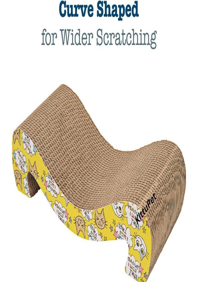 KittuPet Cardboard Scratching Pad & Lounger - X Large, 2-Sided, Heavy, No-Shedding, Long-Lasting (Rectangle) - Image 4